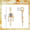 SUPERFINDINGS 8Pcs 4 Styles Alloy European Dangle Charms MPDL-FH0001-10-2