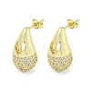 Brass with Cubic Zirconia Stud Earrings EJEW-Q799-02A-G-1