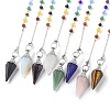 Natural & Synthetic Gemstone Hexagonal Pointed Dowsing Pendulums G-P552-05P-1