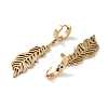 Feather 304 Stainless Steel Dangle Earrings EJEW-L283-023G-2