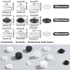  300 Sets 3 Styles Plastic Snap Buttons FIND-NB0004-09-2