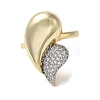 Teardrop Brass Micro Pave Cubic Zirconia Open Cuff Rings for Women RJEW-B064-03GP-2