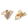 Brass Micro Pave Cubic Zirconia Fold Over Clasps KK-C062-025G-2