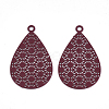 430 Stainless Steel Filigree Pendants STAS-S108-25B-03-2