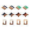 Cheriswelry 12Pcs 6 Styles Transparent Resin & Walnut Wood Pendants RESI-CW0001-14-18