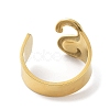 Real 18K Gold Plated 304 Stainless Steel Initial Letter Open Cuff Rings RJEW-L109-007G-S-3