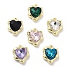 Rack Plating Alloy Rhinestone Charms PALLOY-F311-23G-1