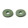 Flat Round Eco-Friendly Handmade Polymer Clay Beads CLAY-R067-10mm-43-7