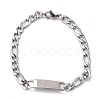 304 Stainless Steel ID Bracelets STAS-B021-20P-1