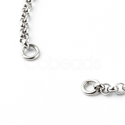 Tarnish Resistant Handmade 304 Stainless Steel Rolo Chain Bracelets Making Accessories AJEW-JB01026-01-1