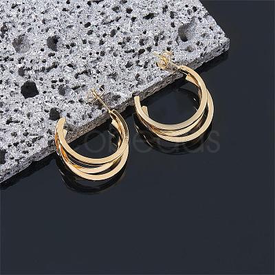 Titanium Steel Multi Layered Claw Stud Earrings for Women JE1102A-1