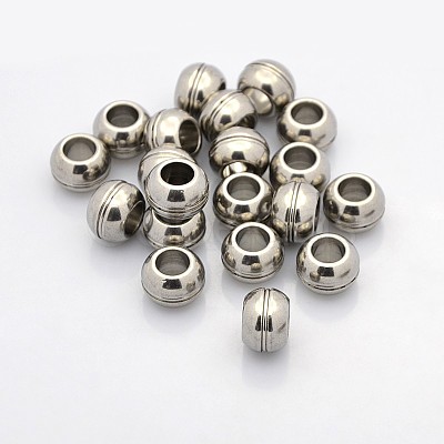 Rondelle 201 Stainless Steel Beads STAS-N044-19-1