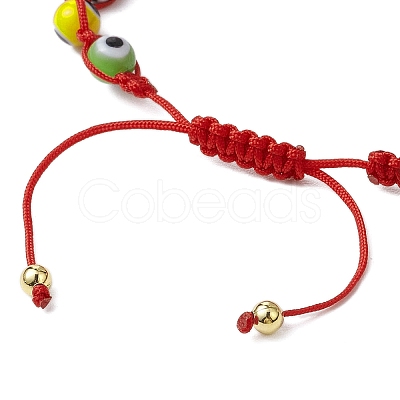 Adjustable Lanmpword Evil Eye Braided Bead Bracelet BJEW-JB11059-01-1