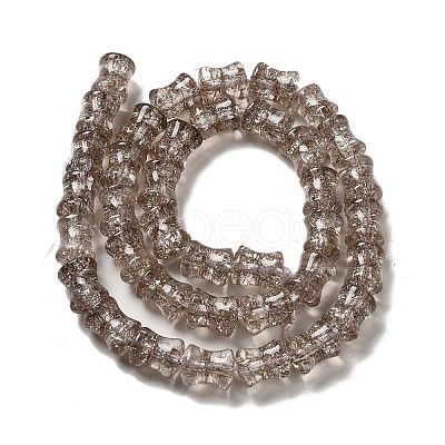 Transparent Crackle Glass Beads Strands GLAA-D025-01H-1