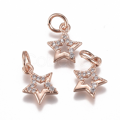 Brass Micro Pave Cubic Zirconia Charms ZIRC-F111-15-1