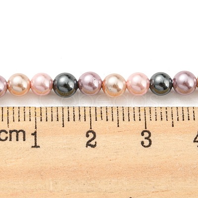 Electroplated Shell Pearl Beads Strands SHEL-F008-03A-12-1