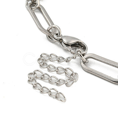 Non-Tarnish 304 Stainless Steel Oval Link Chains Bracelets for Men & Women BJEW-D042-09P-1