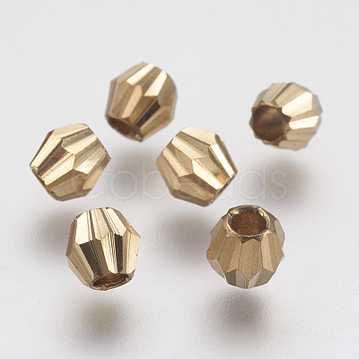 Faceted Brass Beads KK-F736-05C-1