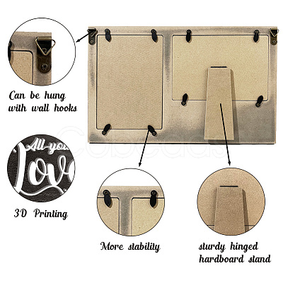 MDF Double Photo Frames AJEW-WH0424-003-1