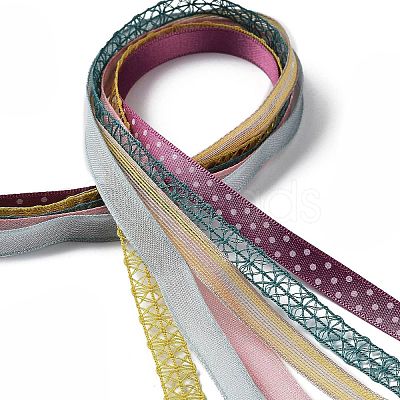 18 Yards 6 Colors Polyester Ribbon SRIB-C001-B03-1