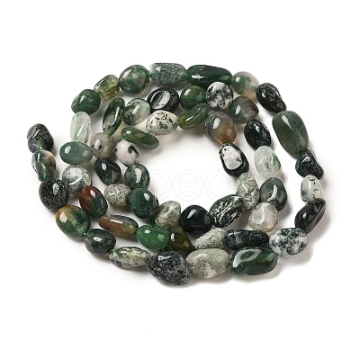 Natural Moss Agate Beads Strands G-L608-A03-01-1