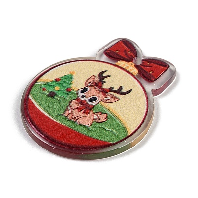 Christmas Theme Opaque Printed Acrylic Pendants SACR-S035-02C-1