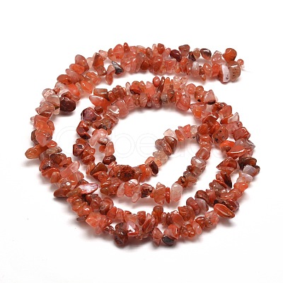 Natural South Red Agate Chip Bead Strands X-G-M205-49-1