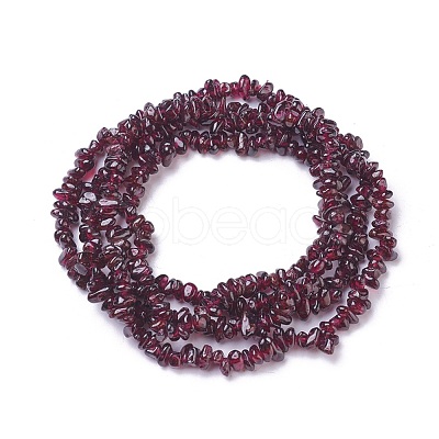 Natural Garnet Chip Beads Strands X-G-L491-06-1