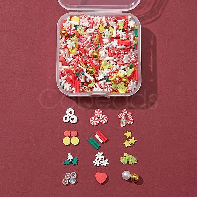 25G Christmas Handmade Polymer Clay Cabochons CLAY-FS0001-14-1