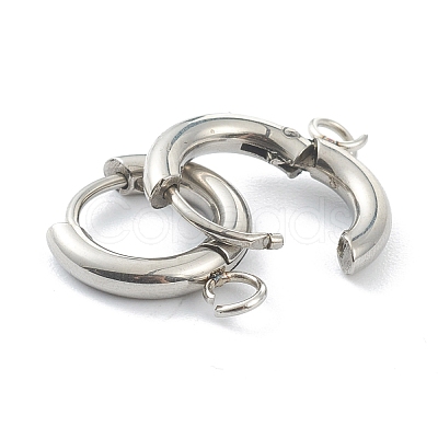 Tarnish Resistant 201 Stainless Steel Huggie Hoop Earring Findings STAS-P283-01A-P-1