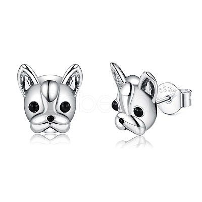 Anti-Tarnish Rhodium Plated 925 Sterling Silver Stud Earrings STER-BB72117-1