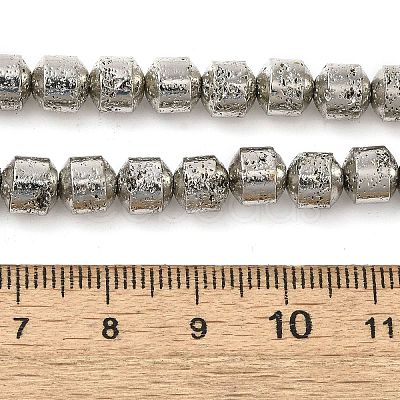 Electroplated Natural Lava Rock Beads Strands G-L606-B02-01A-1