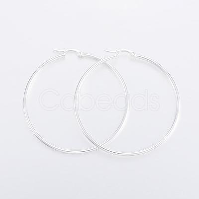 304 Stainless Steel Big Hoop Earrings EJEW-H327-01A-1