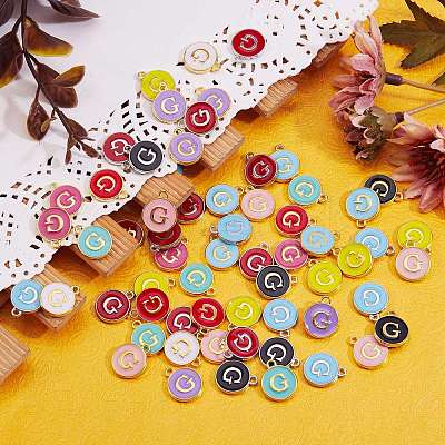 120Pcs 12 Colors Golden Plated Alloy Charms ENAM-SZ0001-64G-1