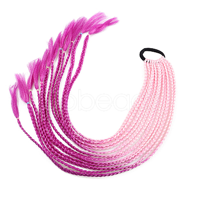 High Temperature Fiber Colored Braids Hair Piece Ponytail Dreadlocks Hair Ornaments OHAR-PW0003-203-17-1