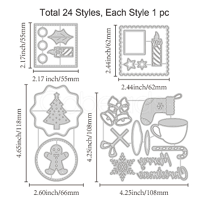 Christmas Theme Carbon Steel Cutting Dies Stencils DIY-WH0309-1212-1