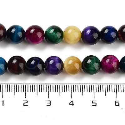 7 Colors Natural Tiger Eye Beads Strands G-A220-A01-01-1