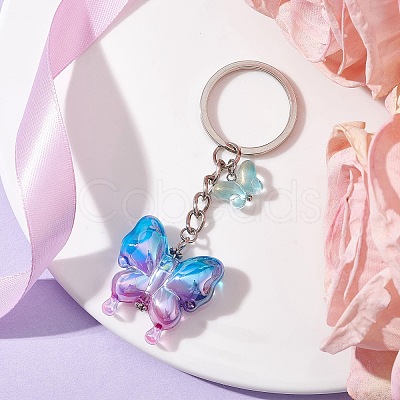 Glass & Acrylic Butterfly Keychain KEYC-JKC00649-04-1