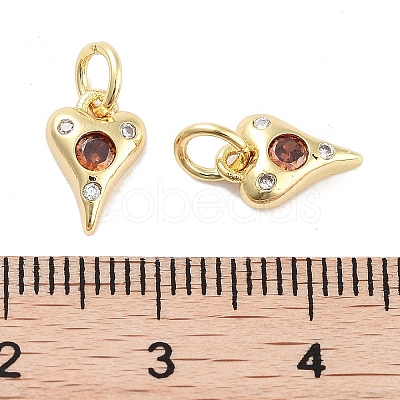 Brass Micro Pave Cubic Zirconia Charms KK-C051-06G-02-1