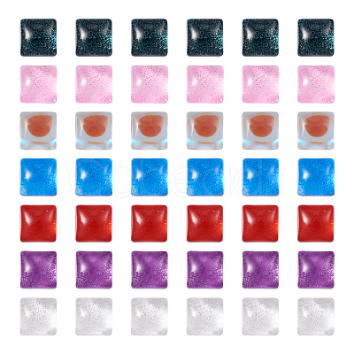 Cheriswelry 140Pcs 7 Colors Electroplate Glass Cabochons EGLA-CW0001-01-1