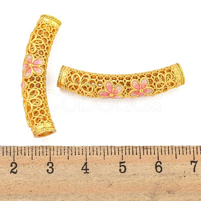 Rack Plating Brass Enamel Tube Beads KK-Z054-01G-1