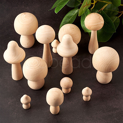 Schima Superba Wooden Mushroom Children Toys WOOD-TA0002-45-1