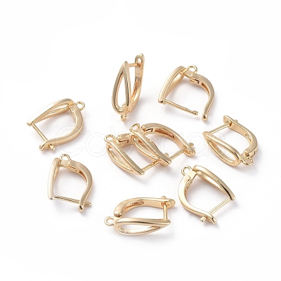 Brass Hoop Earring Findings with Latch Back Closure KK-L180-113G-1