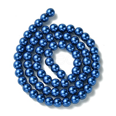 Eco-Friendly Dyed Glass Pearl Round Bead Strands X-HY-A008-6mm-M-1