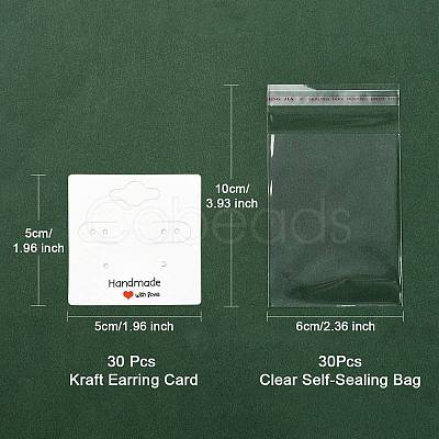 30Pcs Square Paper Earring Display Cards EDIS-YW0001-06B-1