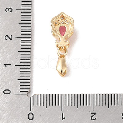 Golden Brass Micro Pave Clear Cubic Zirconia Ice Pick Pinch Bails KK-B100-049G-03-1