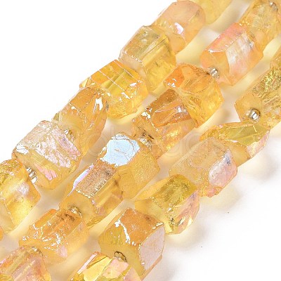 Electroplated Natural Quartz Beads Strands G-G767-02-12-1