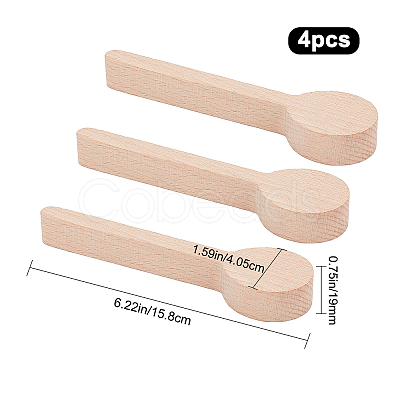 Gorgecraft 4Pcs Beechwood Spoon Mold DIY-GF0005-09-1