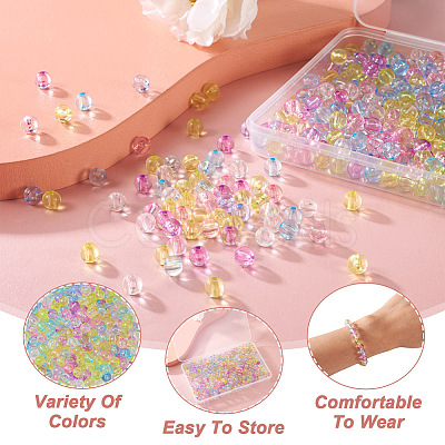 Cheriswelry 560Pcs 7 Colors Transparent Acrylic Beads MACR-CW0001-10-1