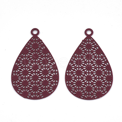 430 Stainless Steel Filigree Pendants STAS-S108-25B-03-1